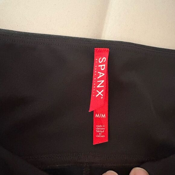 Faux Leather Leggings High Waist Smoothing Tummy Control Black - Picture 9 of 10